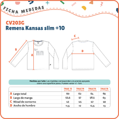 CV203G - Remera Kansas SLIM - (Talles 12 al 18) - Naranja Mandarina Mayorista