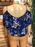 BLUSA AZUL ESTAMPA BLANCA en internet