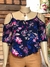 BLUSA AZUL ESTAMPA FUCSIA