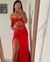 POLLERA LARGA ROJA FRUNCE - comprar online