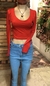 CAMISETA ROJA CORTE ESPEJO en internet