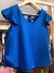 Blusa azul mangas volados en internet