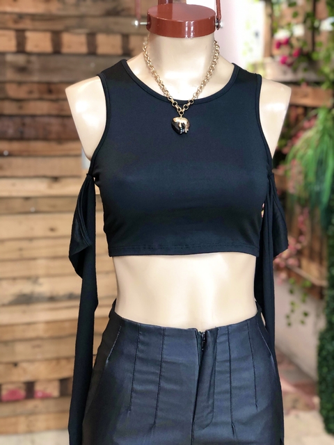 TOPS NEGRO DOBLE MANGA