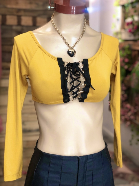 TOPS MOSTAZA TRENZADO