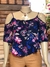BLUSA AZUL ESTAMPA FUCSIA - comprar online