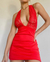 Vestido rojo corto escote encaje - comprar online