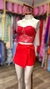 Strapless bando tops Bustier rojo - comprar online