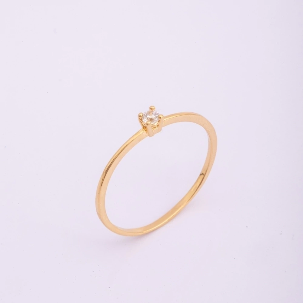 Anel Solitário Ouro 18K/750 Zircônia