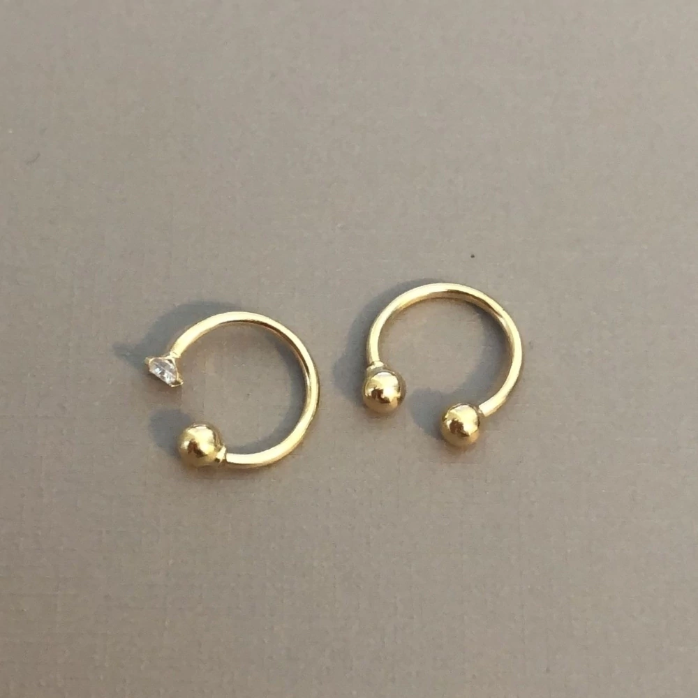 Pirecing Argola Bolinhas Ouro 18k/750