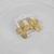 Brinco flor 4 pétalas com textura (Dourado)