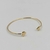 Bracelete fino - 2 Corações pequeno côncavo folheado