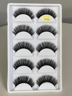 Cartela com 5 pares de cílios postiços - Modelo G805
