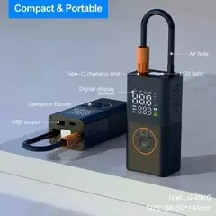 Inflador Compresor Electrico Portatil Recargable Auto Moto Bici - tienda online