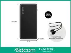 Power Bank 10.000 mAh Gadnic con Linterna - tienda online