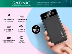 Power Bank 10.000 mAh Gadnic con Linterna - comprar online