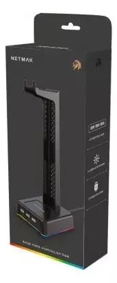 Imagen de Soporte de Auriculares Gamer RGB Netmak con Puertos Usb