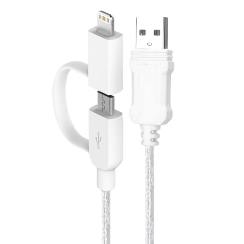 Cable Usb Carga Rápida Conector Ip Y Micro Usb Con Luz Led - comprar online