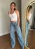 CALÇA JEANS AMPLA RECORTES - Lanai