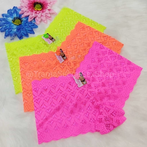 CALCINHA CALEÇON EM RENDA NEON