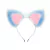 KIT PLUG P RABO DE RAPOSA AZUL COM ROSA - comprar online