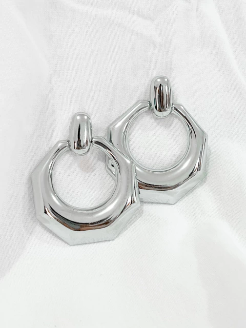 ARGOLA FOLHEADA OCTÓGONO - comprar online