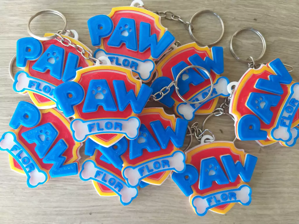 Souvenir llavero Paw Patrol y nombre x 10 unidades