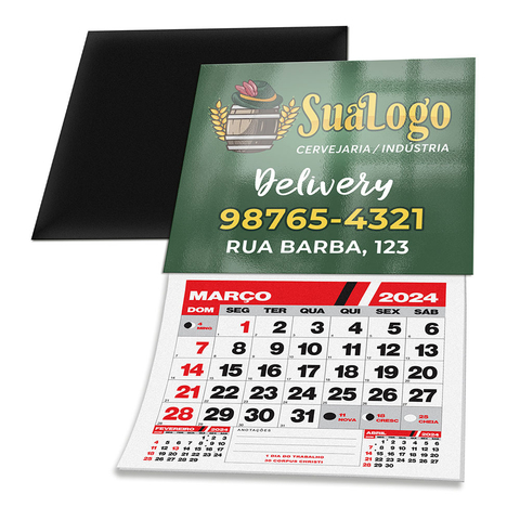 Calendário Folhinha de Geladeira 5x4cm