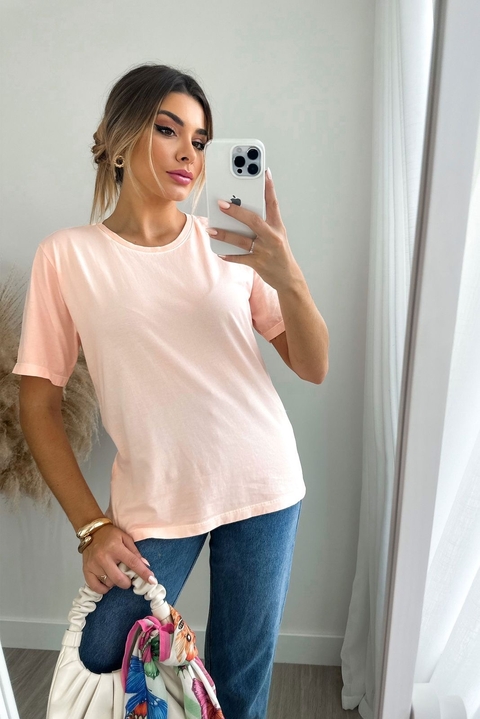 T-shirt estonada salmão candy