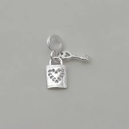 Pingente cadeado chave prata 925