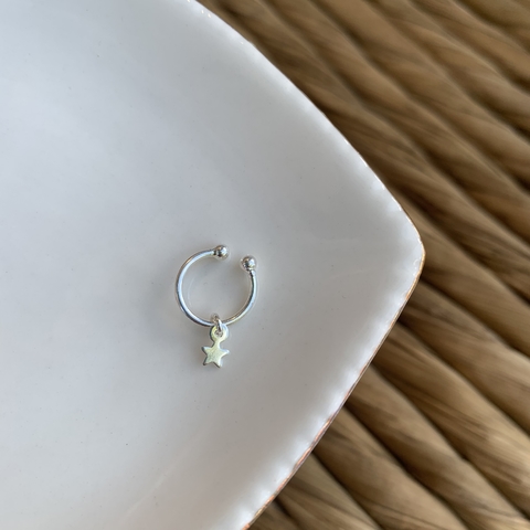 Piercing fake estrela prata