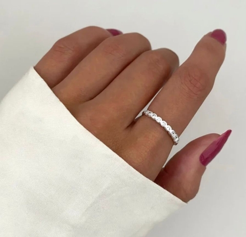 Anel strass prata 925