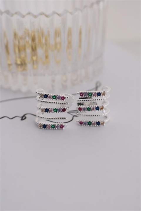 Brinco angelina prata multicolor