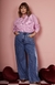 Camisa Suzi listrada rosa - Dona Flor