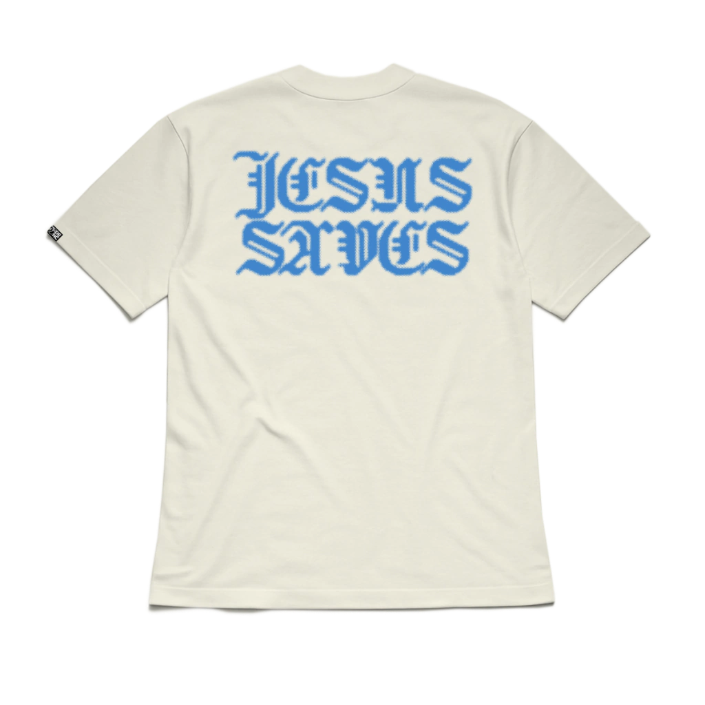 CAMISETA JESUS SAVES - Branco off