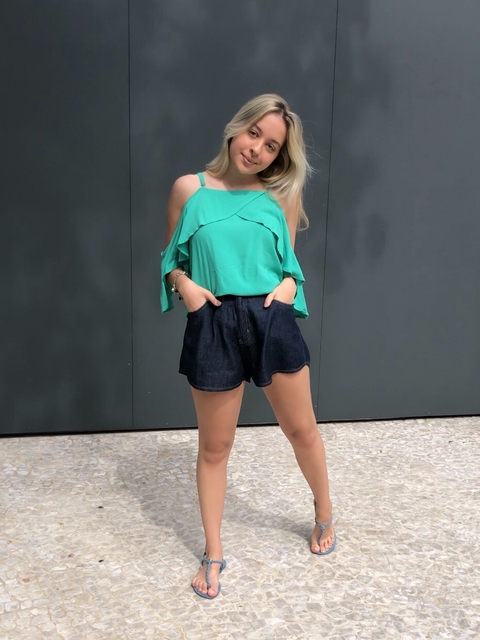 Shorts Jeans Liso Godê