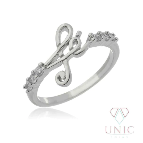 Anel Fé Zircônia Ródio