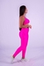 Imagem do Conjunto Fitness Top Frente Única e Calça Básica Rosa Neon Canelado