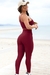 Conjunto Fitness Top Ana e Calça Básica Marsala - comprar online