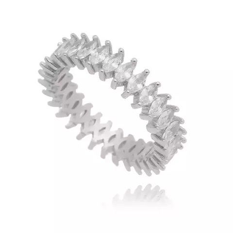 Anel Navetinhas Cristal Ródio