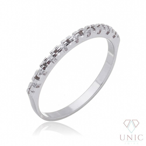 Anel Léia Zircônia Ródio