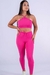 Conjunto Fitness Top Triângulo e Calça Empina Pink Texturizado