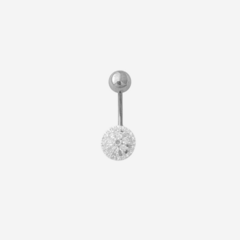 PIERCING UMBIGO CRAVEJADO DE ZIRCONIA AÇO CIRURGICO COM PRATA - comprar online