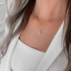 Gargantilha com pingente coração e uma zircônia de PRATA - comprar online