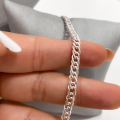 PULSEIRA ELO GRUMET DUPLO 4MM DE PRATA - Tom Di Prata - Jóias em PRATA925