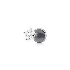 PIERCING FLOR CRAVEJADA AÇO CIRURGICO COM PRATA - comprar online
