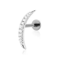PIERCING COM 10 ZIRCONIAS DE AÇO CIRURGICO COM PRATA - comprar online