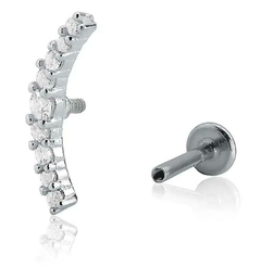 PIERCING COM NOVE ZIRCONIAS DE AÇO CIRURGICO E PRATA na internet
