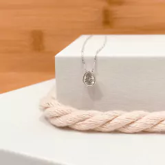 Gargantilha com pingente ponto de luz gota passador em PRATA925 - comprar online