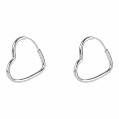 Brinco argola de coração M de PRATA
