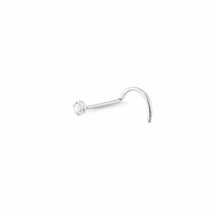 Piercing de nariz anzol com zircônia de PRATA.